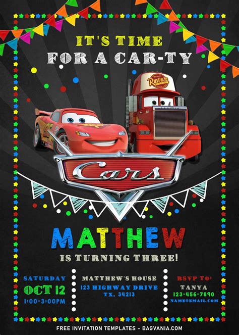 free cars invitation template|Cars Party Invitation Templates (Free) .